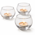 Nest & Stem homewares cotton tea light holder in sand color with candle, measuring 6.2 x 4.9 cm, perfect for ambient lighting.