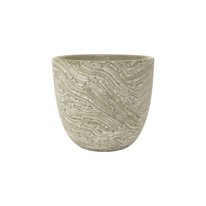 Textured marble ceramic pot from Nest & Stem Homewares, featuring a stylish, modern design suitable for indoor plants.