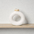 Frankly Cotton Textured Ring Ceramic Vase by Nest & Stem Homewares with a modern, textured white ceramic design on a neutral background.