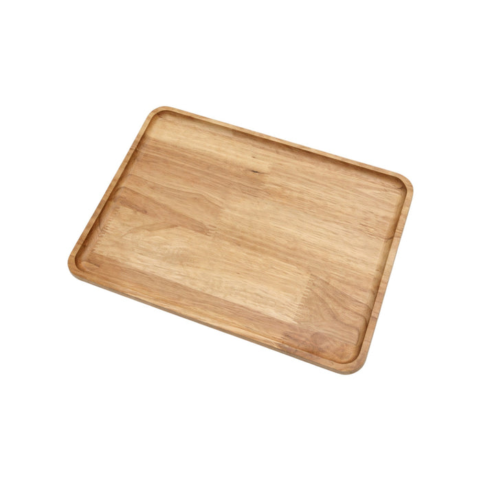 Nest & Stem Homewares Frankly Cotton wooden serving tray with handles, perfect for serving food and drinks in a stylish kitchen.