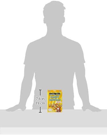 Yellow rectangular box for Creepy Crystals science kit shown to scale against a grey silhouette, 7.6 inches tall.