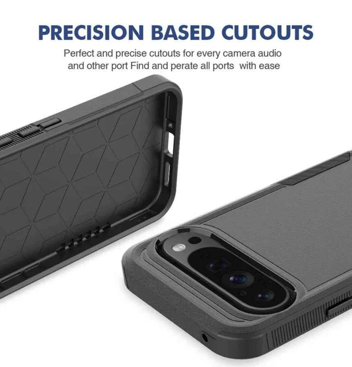Techplus Google Pixel 9 Pro XL dual layer armor hard phone case showing rugged design and textured surface for enhanced protection.