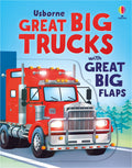 Colorful children's book cover featuring a large red semi-truck with glowing headlights on a road under a blue sky.