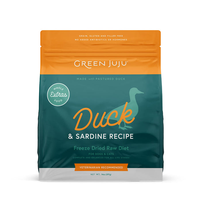 Green Juju Extras Duck & Sardine Complete & Balanced Freeze-Dried Meal for Dogs & Cats