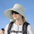 Green wide brim sun hat with UV protection, outdoor fishing and hiking cap, dealonline.co.nz outdoor headwear
