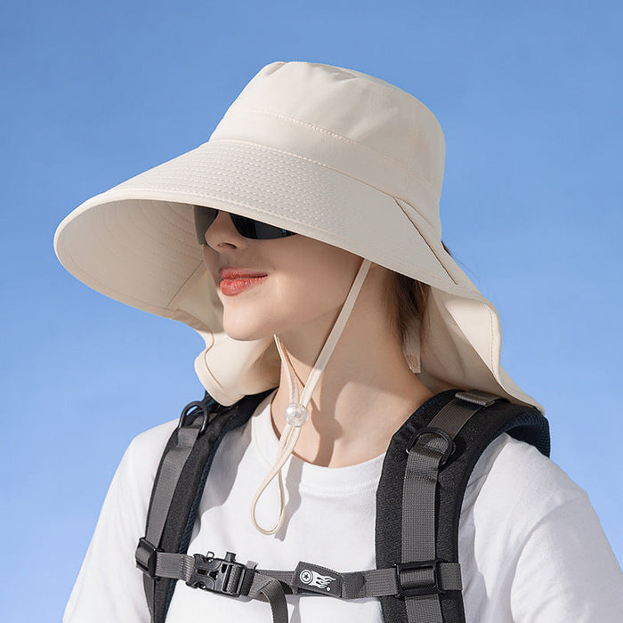 Green wide brim sun hat with UV protection, outdoor fishing and hiking bucket cap from dealonline.co.nz