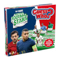 Board game box featuring football stars on a red and blue background with green flip-up game boards.