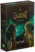 Dark rectangular game box with gold trim, showing two characters facing off against a misty green and black background.