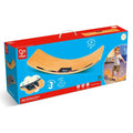 Blue and red box showing a curved wooden balance board with built-in lights and a boy playing.