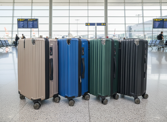 Lightweight dealonline.co.nz 20-inch hardcase luggage travel suitcase with spinner wheels, carry-on size, durable and stylish.