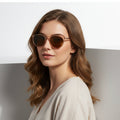 Dealonlinenz HD polarized sunglasses with anti-blue ray lenses and hydrophobic coating, shown with protective case.