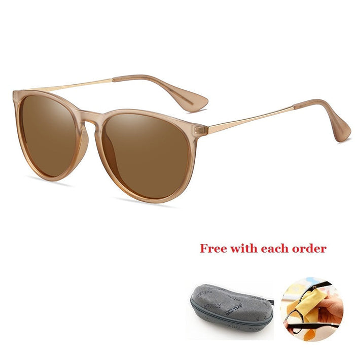 Dealonlinenz polarized sunglasses with blue-ray anti-hydrophobic lenses and case, showcasing sleek design and protective features.