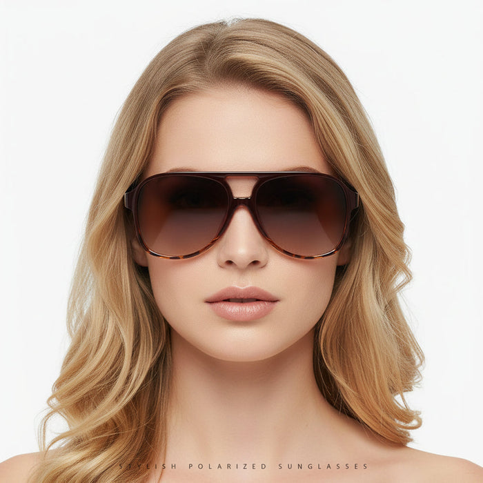 Dealonlinenz polarized sunglasses with hydrophobic anti-reflective lenses in a black frame, shown with a protective case.