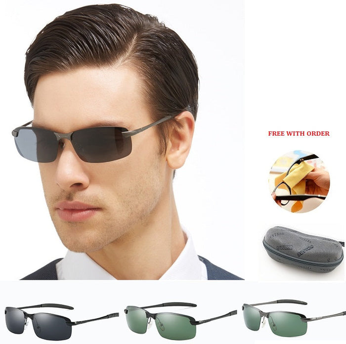 Dealonlinenz HD polarized sunglasses with anti-reflective and hydrophobic lenses showcasing sleek frame and tinted lenses.