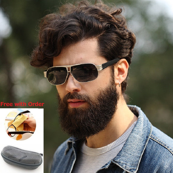 Dealonlinenz polarized sunglasses with hydrophobic, anti-reflective HD lenses, shown in a close-up image.