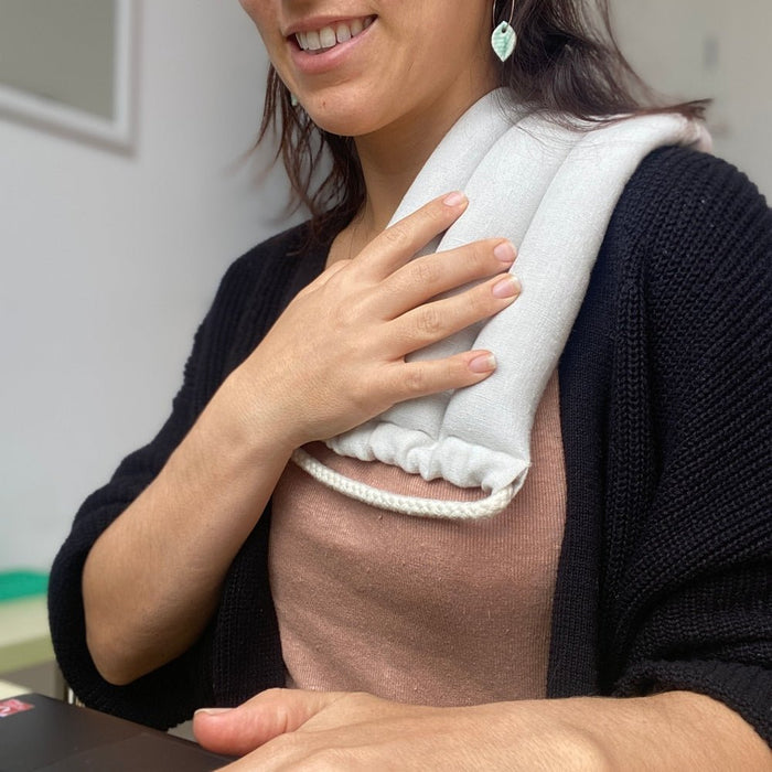 Natural heat and cold pack from Do Not Disturb Sleep Company, flexible gel pack for soothing pain relief and temperature therapy.