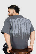 Fuaark Nz heavyweight oversized grey T-shirt for men, featuring a relaxed fit and soft cotton fabric for maximum comfort.