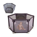 Hexagon Baby Playpen with zipper door by Baby Way NZ, kids play yard for safe, enclosed play area.