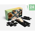 waytoplay box showing kids playing, a wooden car on black road tracks, and graphics for 1 car and 24 road pieces.