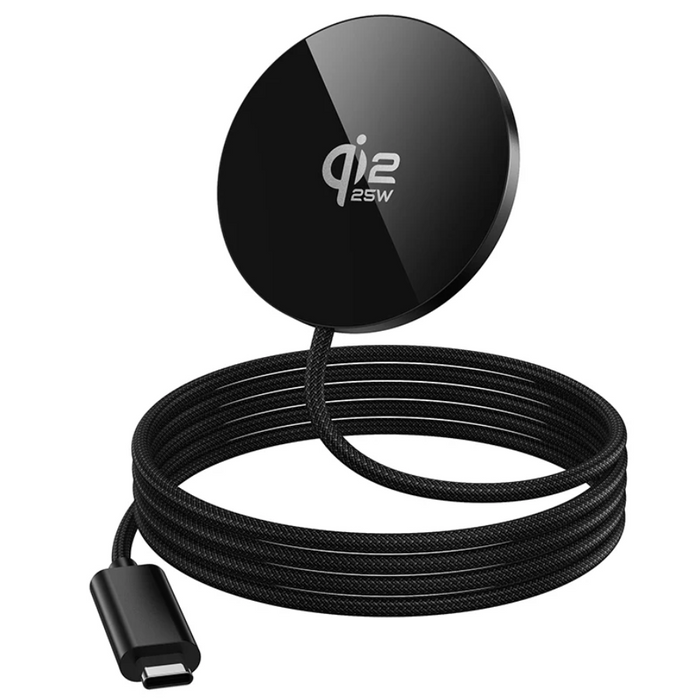 Black TechPlus Hoco 25W Qi2.2 Magnetic Wireless Charger CW63 Pro with sleek design and magnetic phone attachment.
