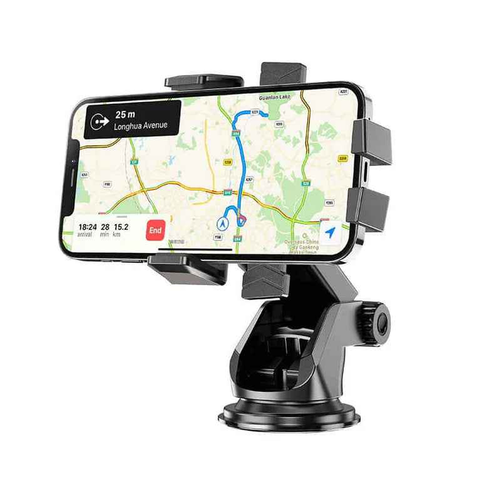 Techplus Hoco CA83 car phone holder for 4.5–7 inch phones, with strong clamp for dashboard or windshield mounting.