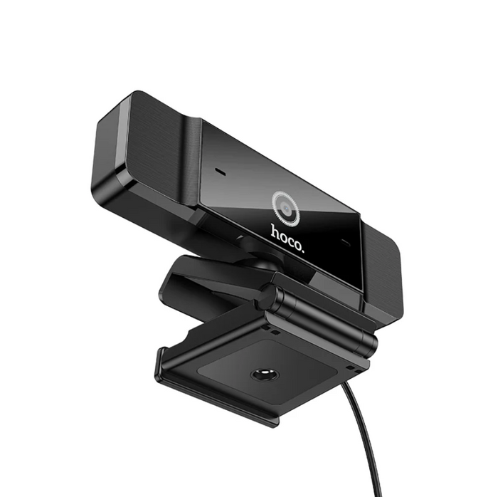 Techplus Hoco HD Computer Camera 1080P webcam showing a sleek black design with lens and built-in microphone for HD video calls