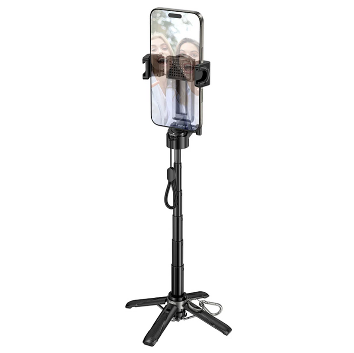 Techplus Hoco Mini Bluetooth Selfie Stick Tripod with Remote, compact device for hands-free photos and videos.