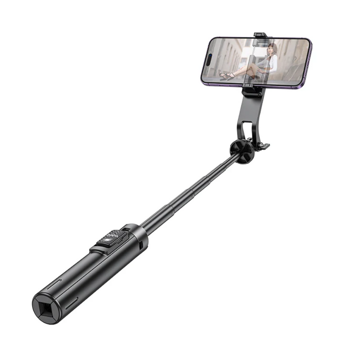 Techplus Hoco Premium 2-in-1 selfie stick with 1.37m quadpod, featuring extendable arm and versatile tripod for photos and videos.