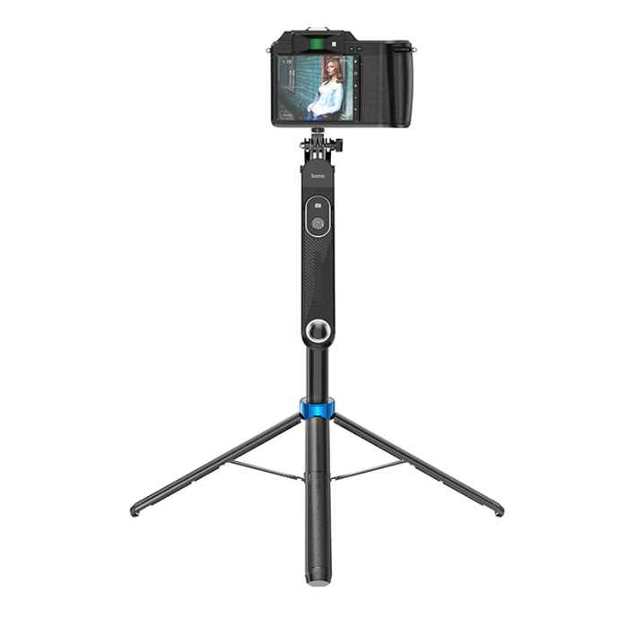 Techplus Hoco Premium Bluetooth Selfie Stick with 1.75m extendable pole and quadpod stand for stable selfies and photos.