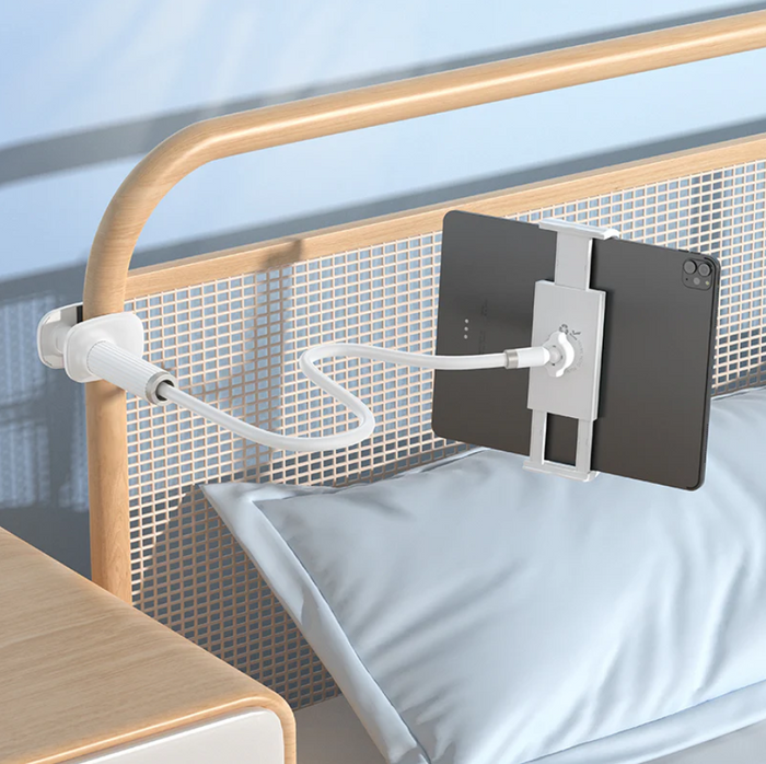 Flexible Hoco Universal Lazy Stand phone and tablet holder by TechPlus, shown supporting a device in a relaxed, adjustable position.