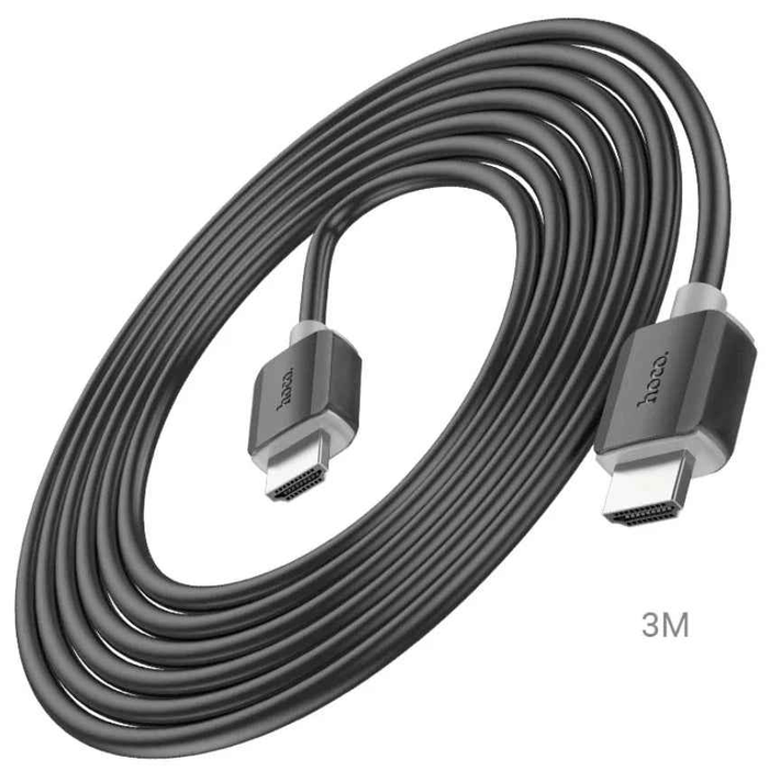 Techplus Hoco US08 HDTV to HDTV video cable showing 4K 60Hz support, with connectors visible for high-resolution TV connection.