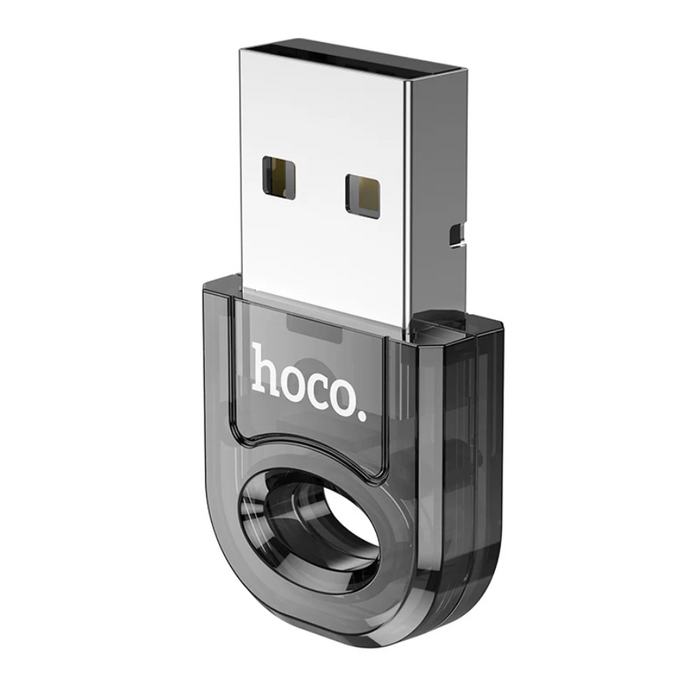 TechPlus Hoco USB Bluetooth receiver adaptor wireless dongle connected to a device for wireless audio streaming.