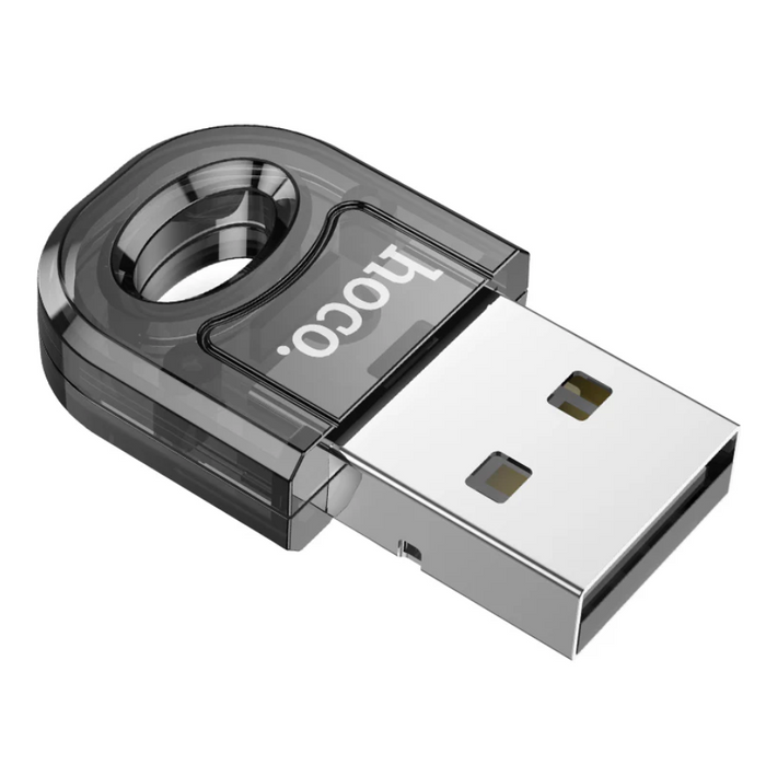 Techplus Hoco USB Bluetooth receiver adaptor wireless dongle connected to a device for wireless audio streaming.