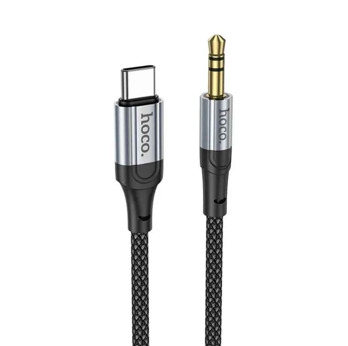 Techplus Hoco USB-C to 3.5mm Aux Cable UPA26 showing the cable with USB-C and 3.5mm connectors on a white background.