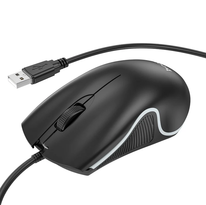 Techplus Hoco wired gaming mouse GM19 with RGB lighting, ergonomic design, and multiple buttons for precise gaming control.