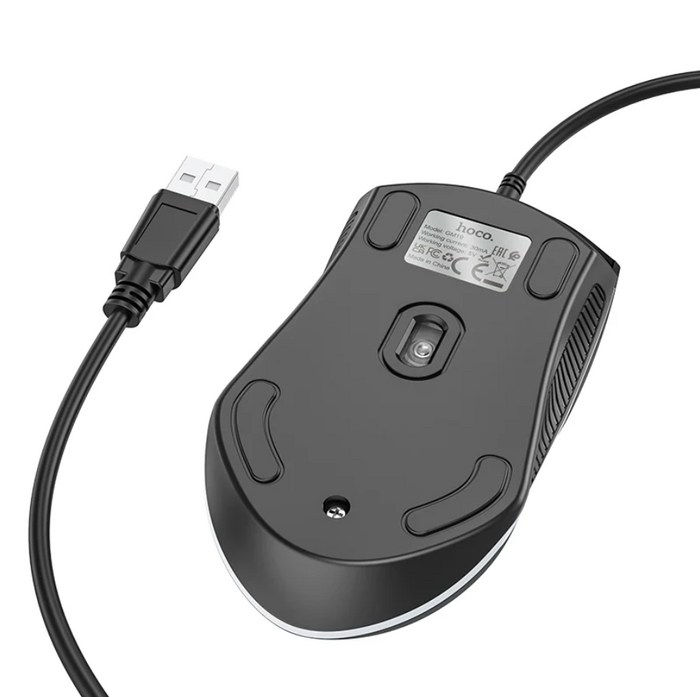 Techplus Hoco Wired Gaming Mouse GM19 with RGB lighting, ergonomic design, and multiple buttons for enhanced gaming performance.