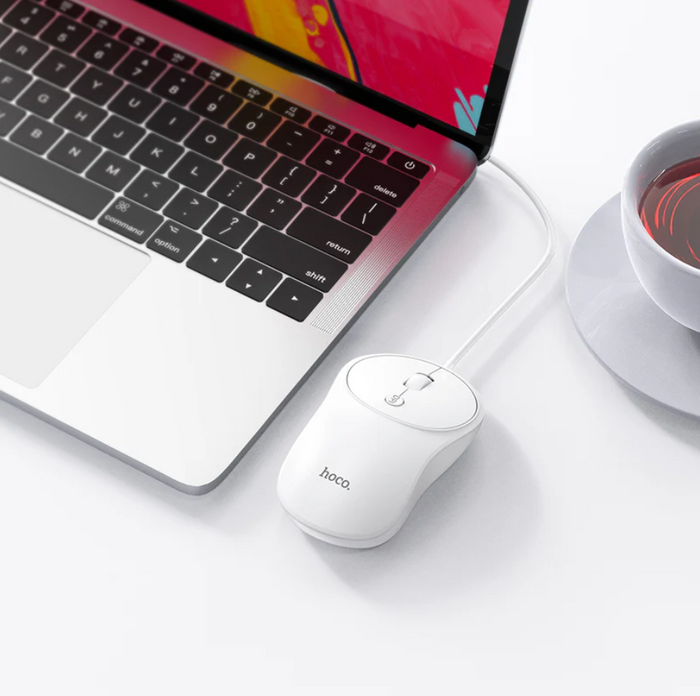 Ergonomic wired USB mouse by TechPlus, model GM13, with a black design and textured grip for comfortable computer use.