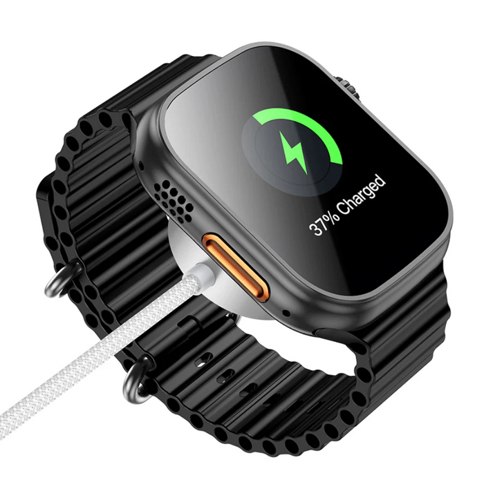 Techplus Hoco wireless charger for Apple and Samsung watches, compact charging pad with sleek design and compatible watch display.