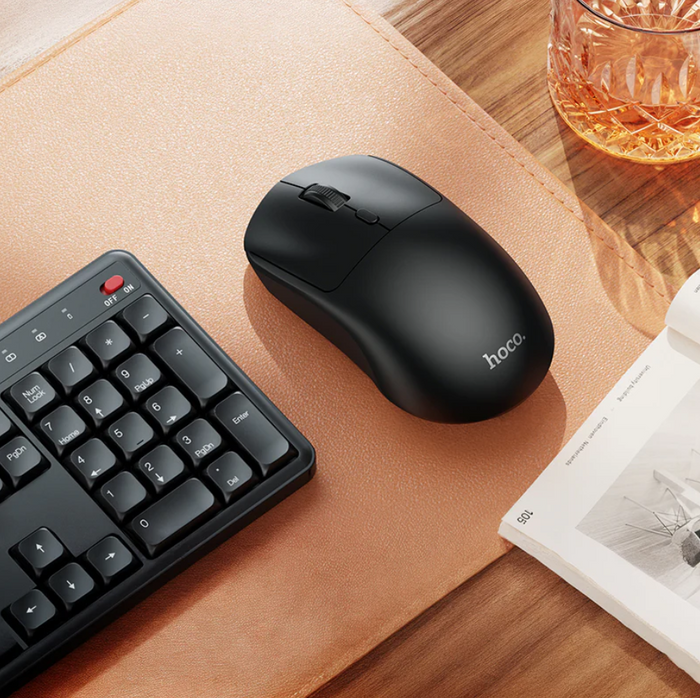Techplus Hoco wireless mouse with adjustable DPI up to 1600, featuring ergonomic design and USB receiver for smooth navigation.