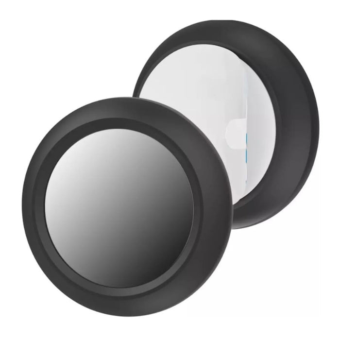 Black and green Apple AirTag holder from That Watch Shop, designed to securely hold and protect your AirTag.