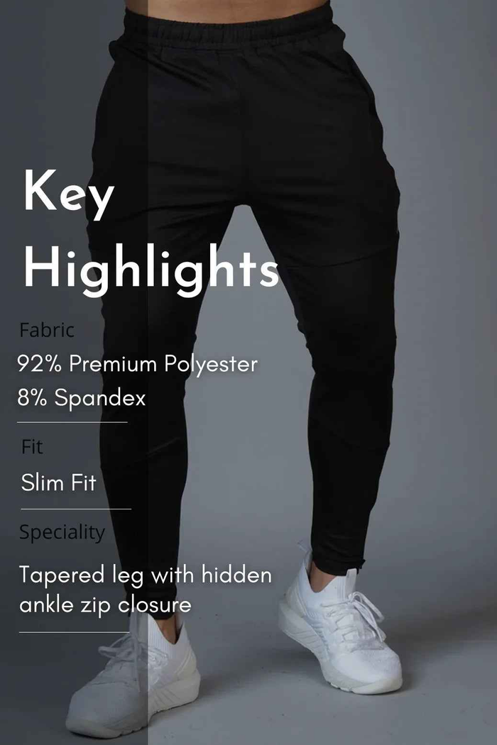 Black Fuaark Nz Hybrid Slim Track, sleek and modern sports track with a slim design, ideal for athletic activities.