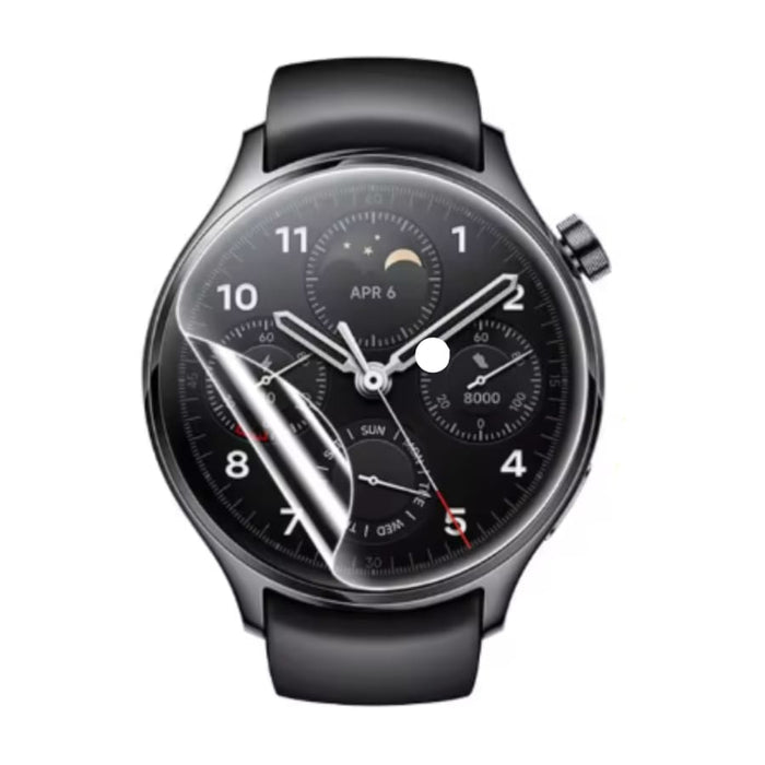 Hydrogel screen protector for Xiaomi Watch S1 Pro, pack of 6, providing durable protection for smartwatch screens.