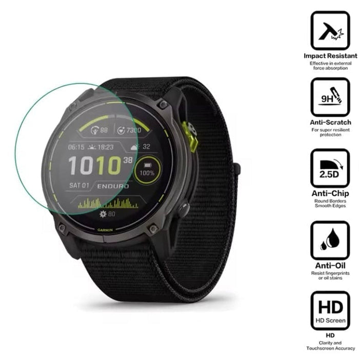 Set of four Garmin Enduro 3 hydrogel screen protectors, compatible smartwatch accessories for durable, clear watch screen protection.