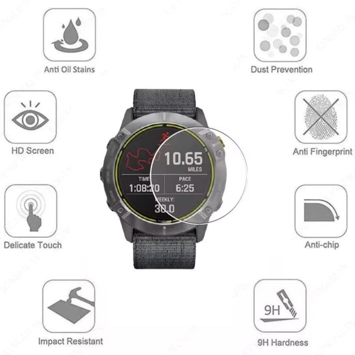 Hydrogel screen protectors for Garmin Enduro smartwatch, pack of 6, transparent watch screen protectors with smooth surface.