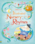 Book cover showing Humpty Dumpty falling off a wall and a pumpkin house on a light blue background with pink flowers.