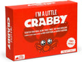 Bright red rectangular game box with bold white title and a cartoon orange crab illustration with large eyes and claws.