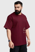 Fuaark Nz oversized maroon T-shirt for effortless style, featuring a relaxed fit and soft fabric.