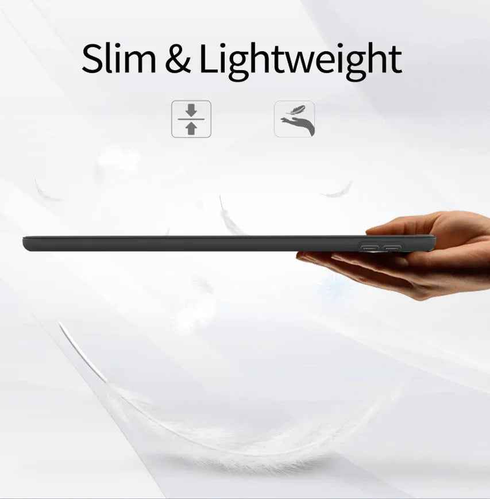 Techplus iPad 5th/6th Gen 9.7" ultra-slim smart case with trifold design, providing protective cover for tablet.