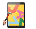 Techplus iPad 7th, 8th, 9th Gen clear tempered glass screen protector showing front view with smooth surface and precise edges.