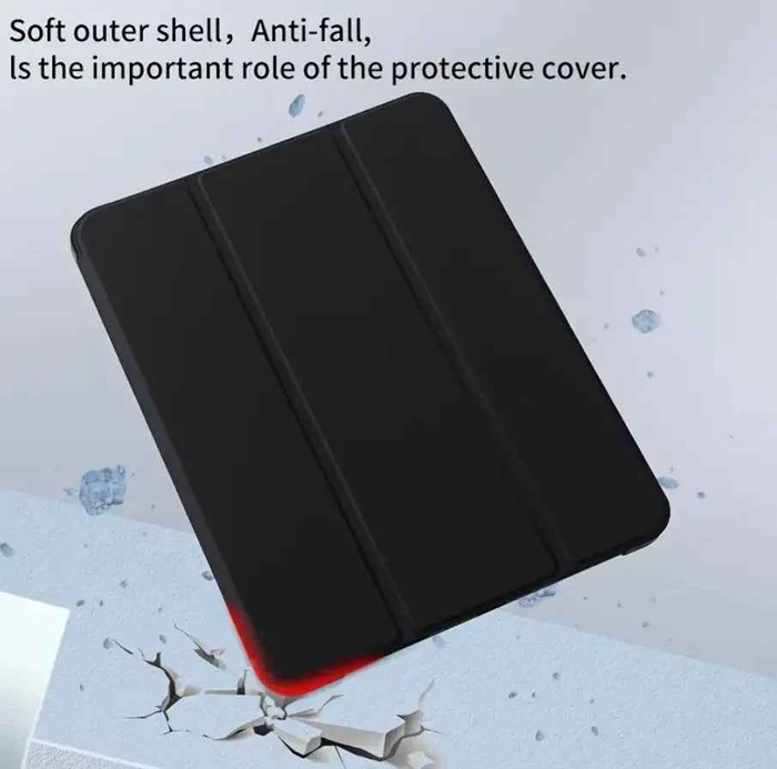 Black TechPlus Smart Case for iPad Pro 11 2nd Gen (2020), protective accessory with precise fit and sleek design.
